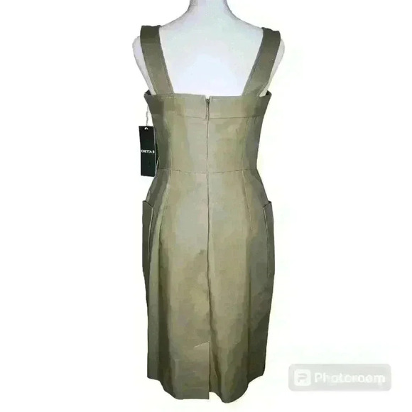 Chetta B women's tan sleevless sheath dress size 4 - Picture 2 of 11
